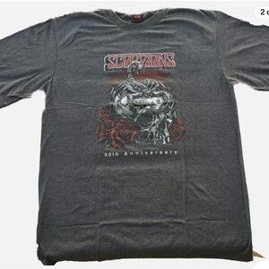 SCOPPIONS SOTH ANNIVERSARY Men's Size XL Gray T Shirt Cotton 100% Thai NWOT